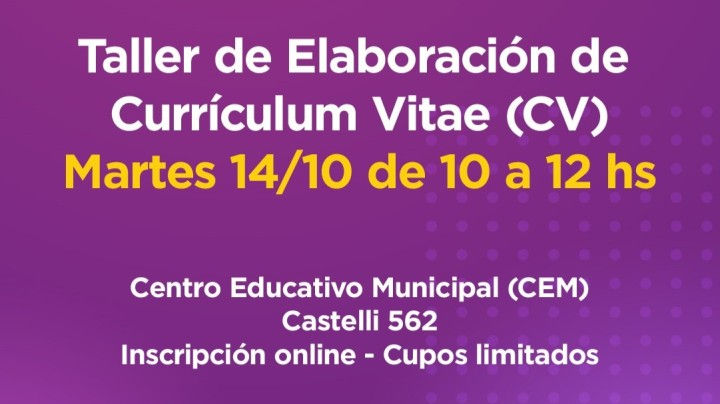 Se realizará un nuevo taller gratuito orientado a la elaboración de CV