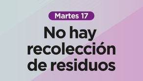 Feriado de Carnaval: el martes no habrá servicio de recolección domiciliaria de residuos 