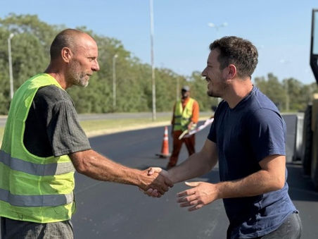 Alejo Sarna destacó los avances en la obra de reparación integral de Ruta 6 en Campana