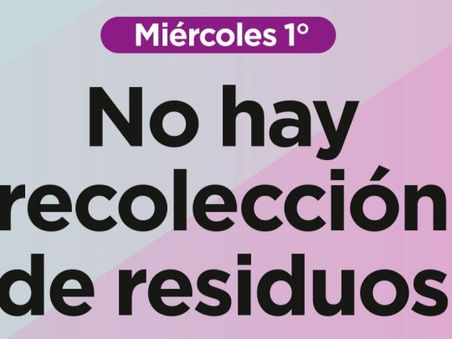 Por el Día del Trabajador, no habrá recolección de residuos