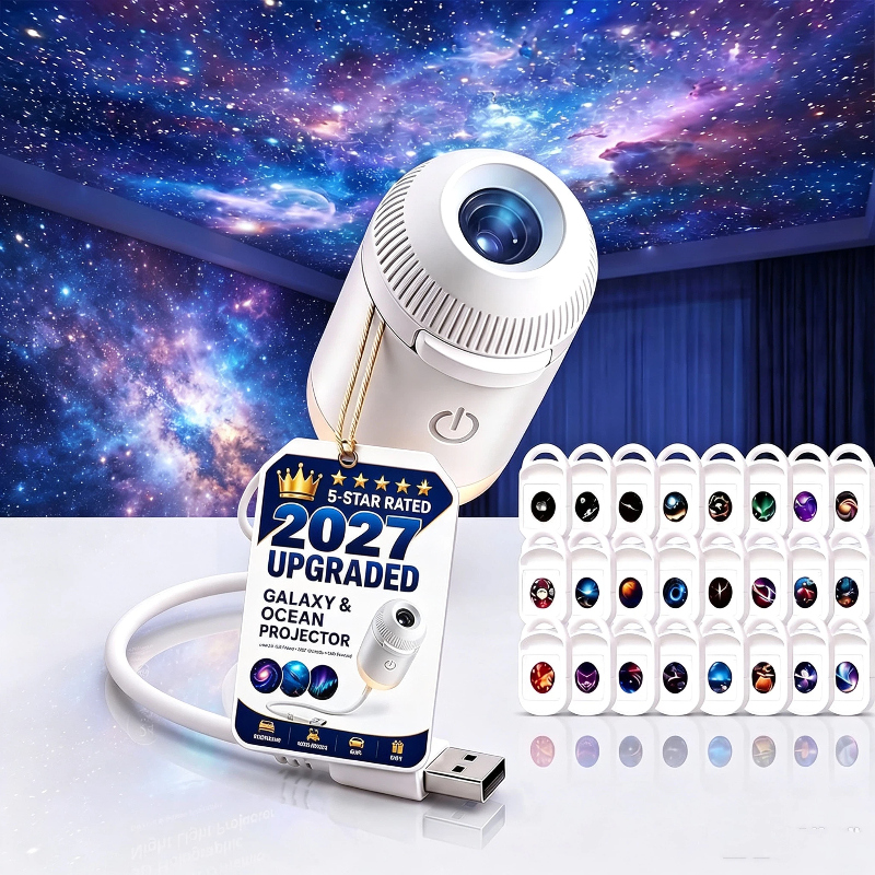 Miniatura: Projetor de Estrelas USB 2 em 1 com Luz Noturna 4K HD 360 °   Projetor de Luz Ro