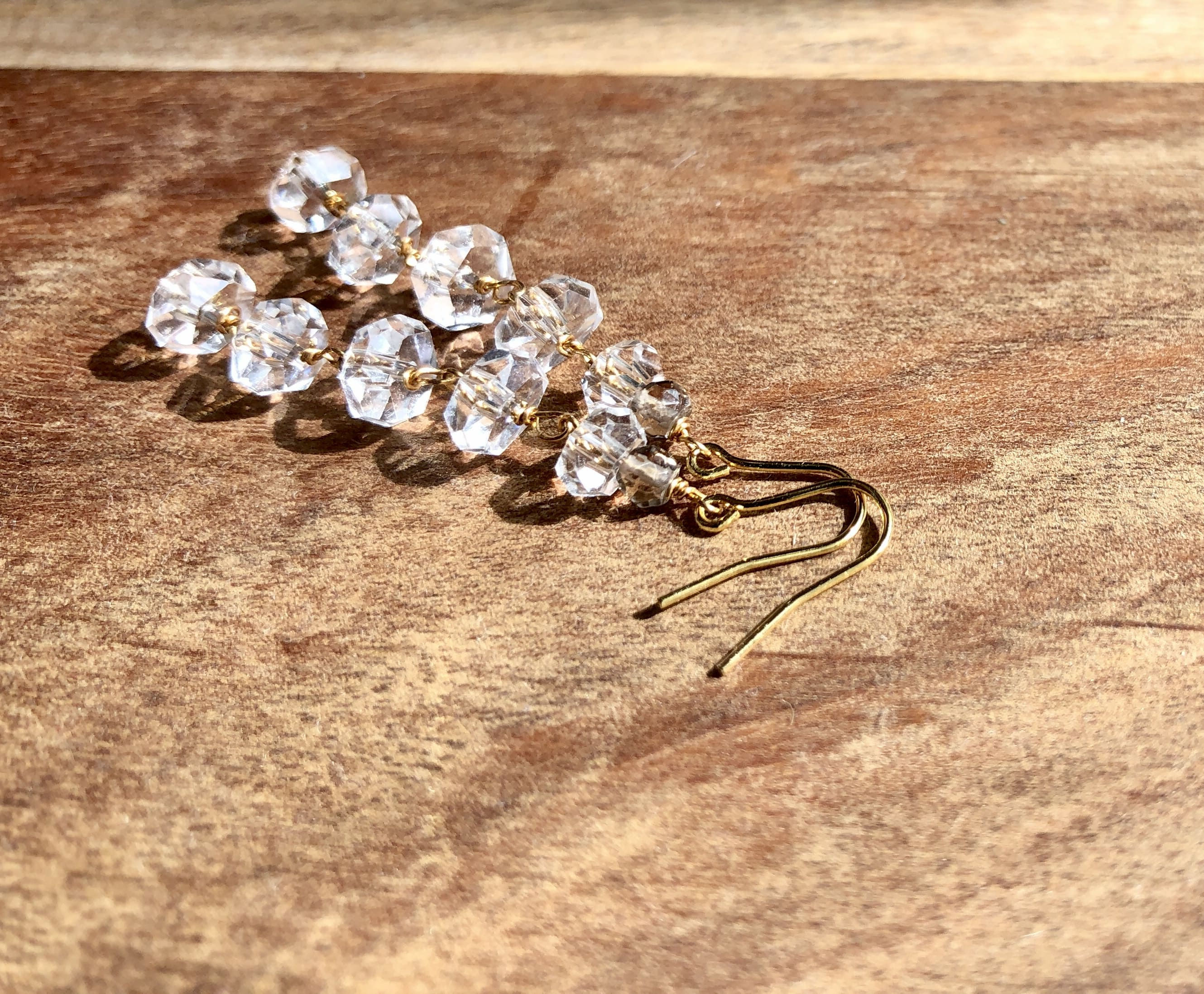 アクアオーラ水晶のピアス