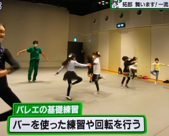 テレビ出演 初心者の子供たちのバレエワークショップ