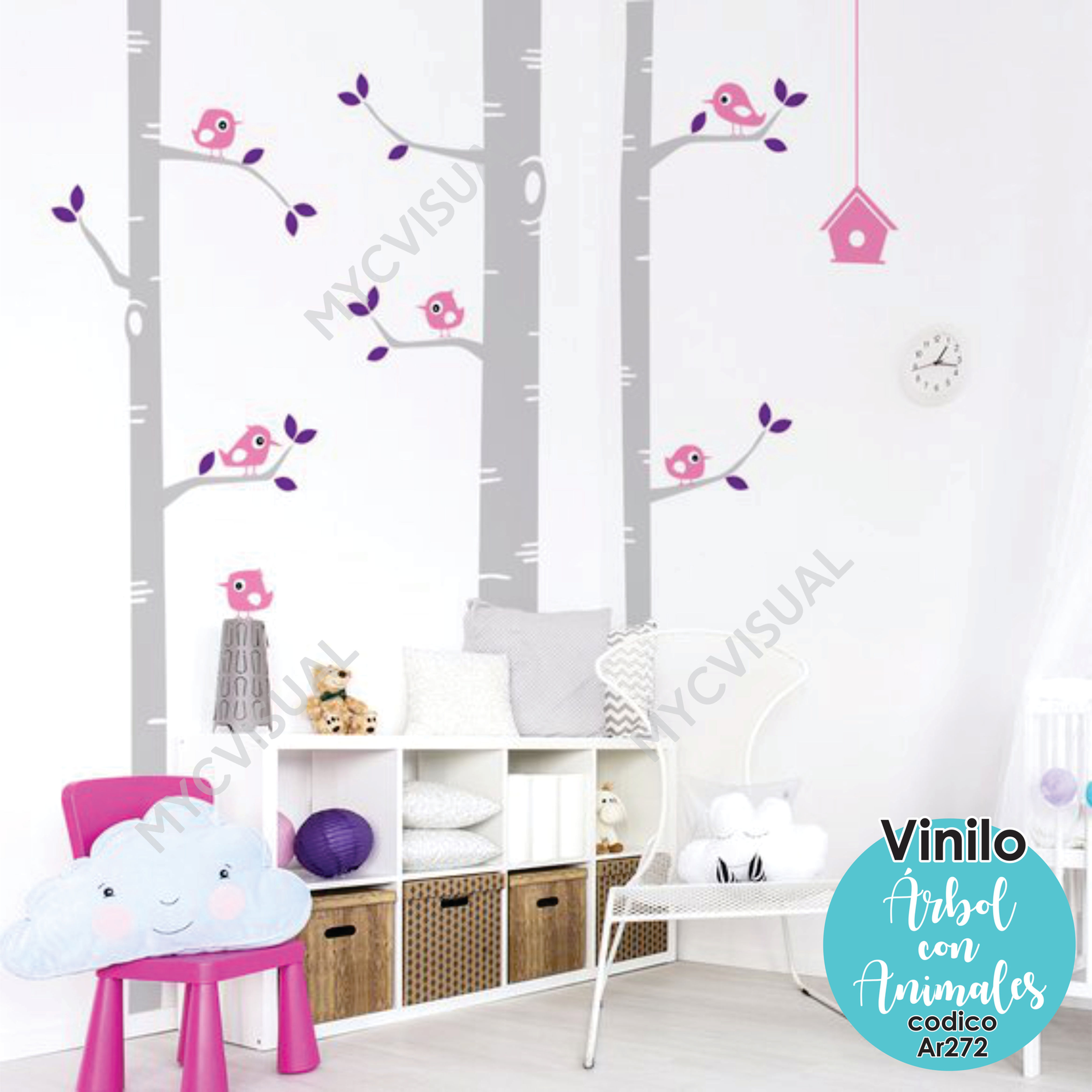 Vinilo Arboles Con Animales