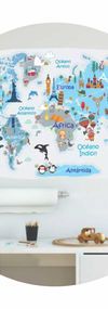 Vinilo Mapa Mundi infantil 