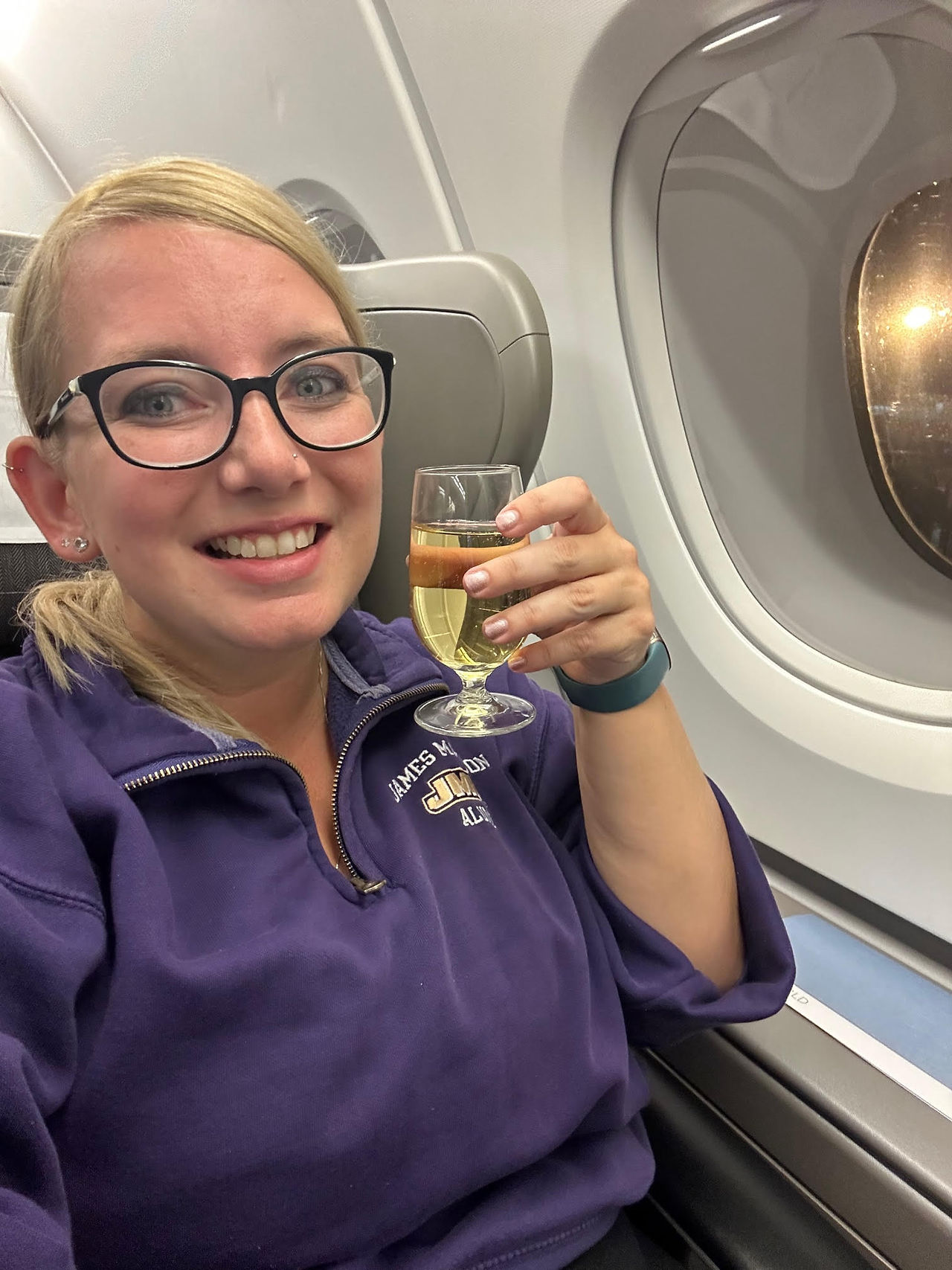 Business Class Upgrade Selfie