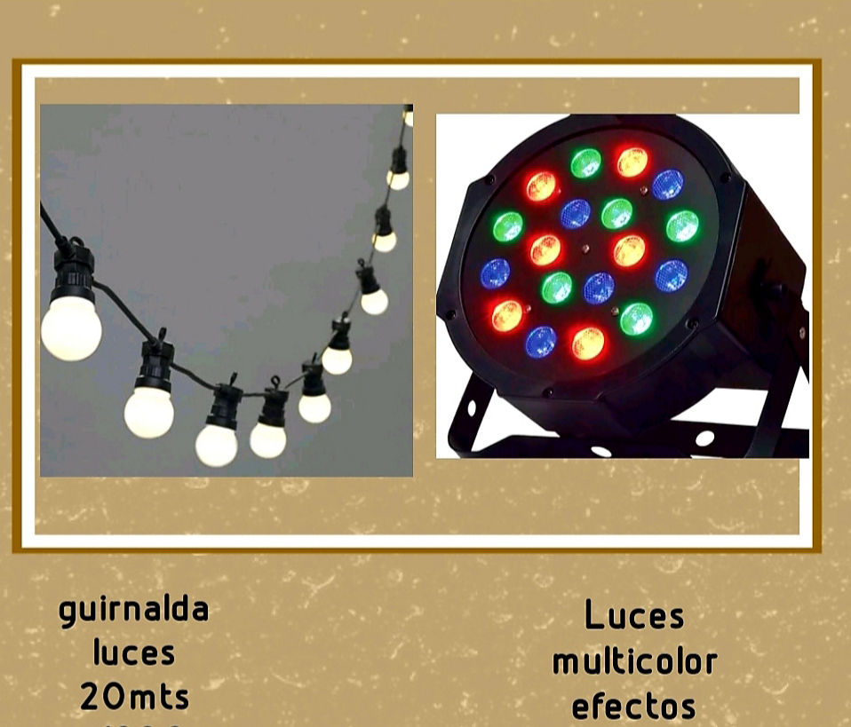 Guirnalda luces y foco multicolor