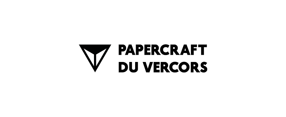 Logo Papercraft du Vercors horizontal en noir sur fond blanc.