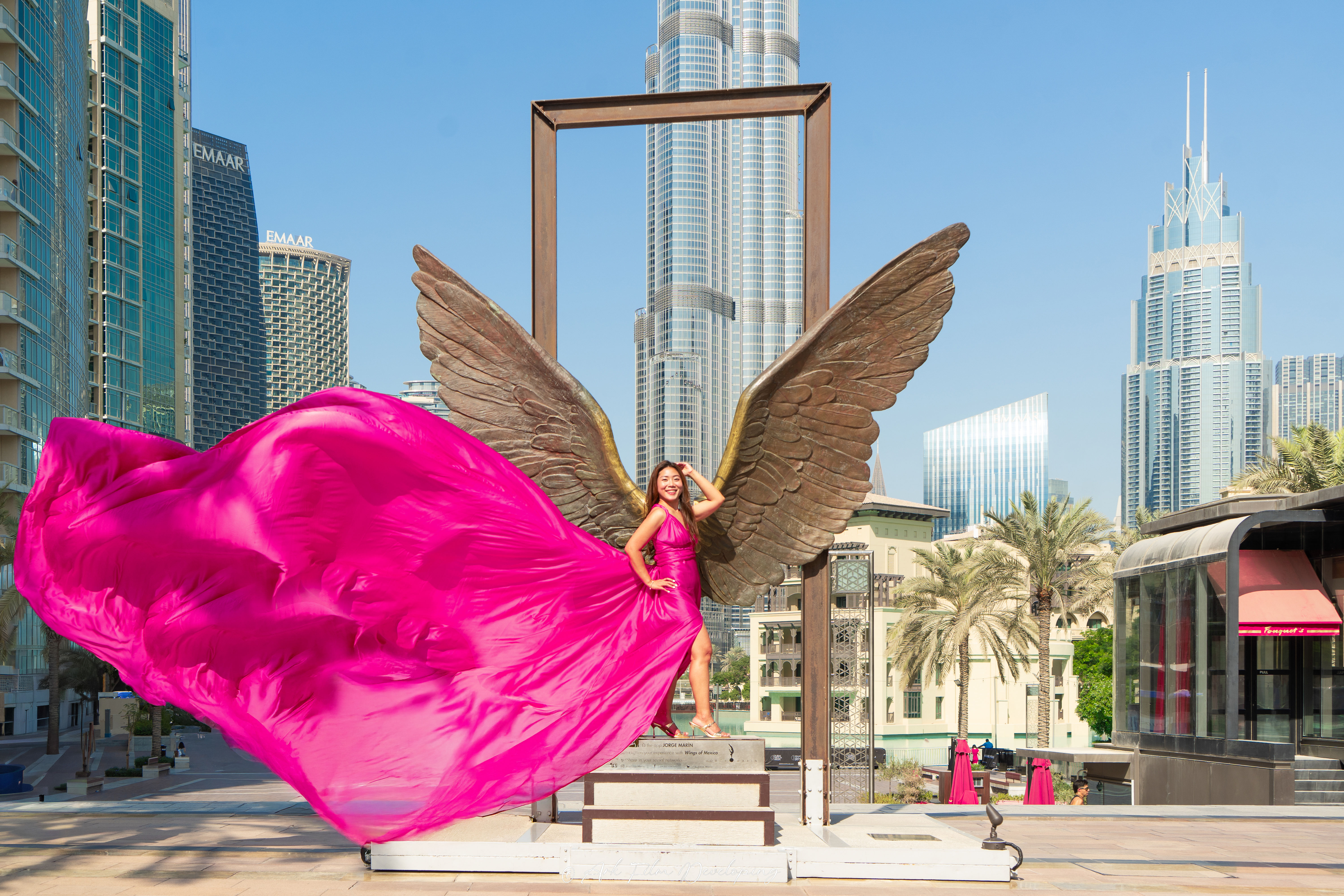 Solo Photoshoot with Flying Dress Wings of Mexico