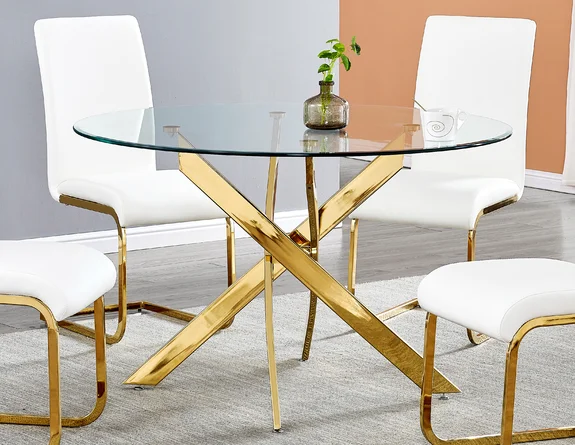Pedestal Glass Dining Table
