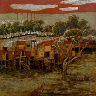 Tranh sơn mài là nghệ thuật truyền thống Việt Nam tấ t các các nguên liệu được lấy từ thiên nhiên tạo nên một hình tháu, cấu trúc độc đáo.