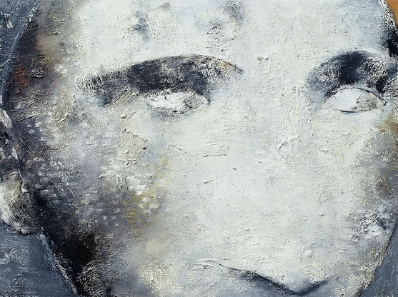 Abstract painting of portrait by Italian artist Miresi