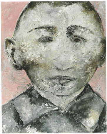 Abstract painting of portrait by Italian artist Miresi