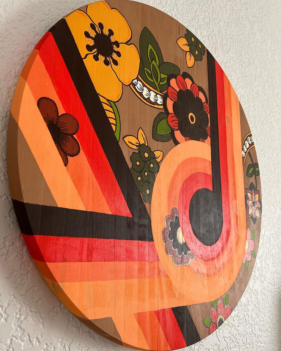 Thumbnail: "70s fab on wood, 2" Original Painting
