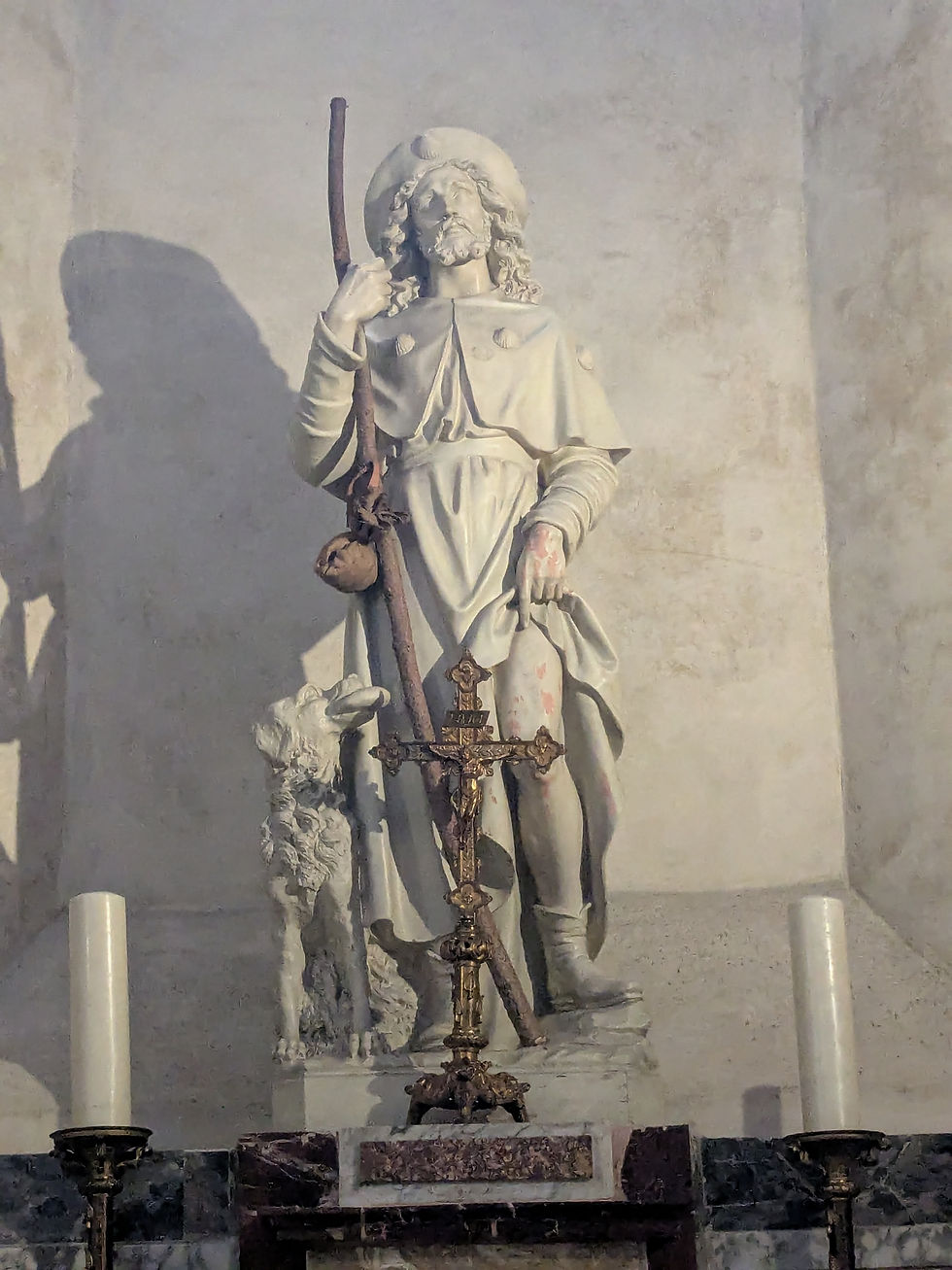 Saint Roch sculpture.