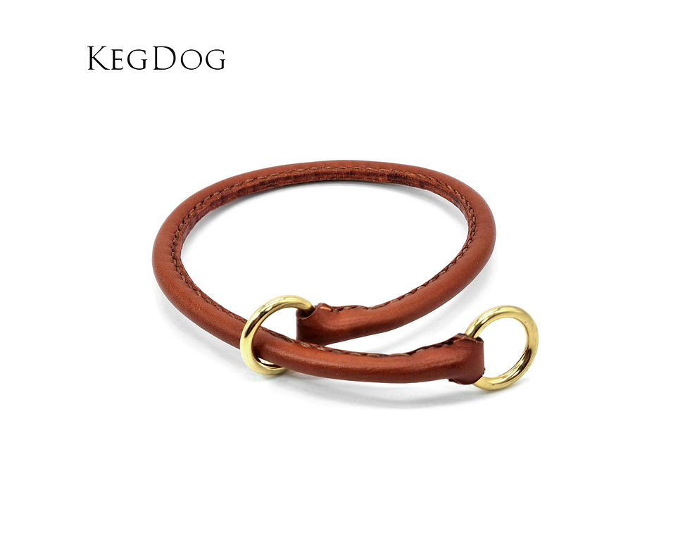 Thumbnail: Small Breed Rolled Leather Slip Collar