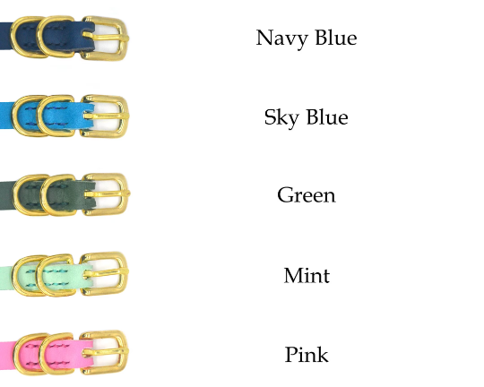 Thumbnail: colour options for Leather buckle collar with centre o ring