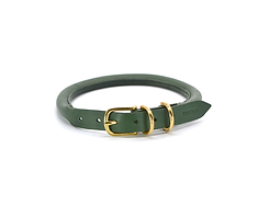 Rolled Leather Buckle Collar for Dogs