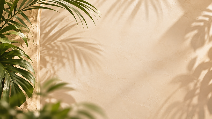 Reflejos tropicales sobre pared cálida.png