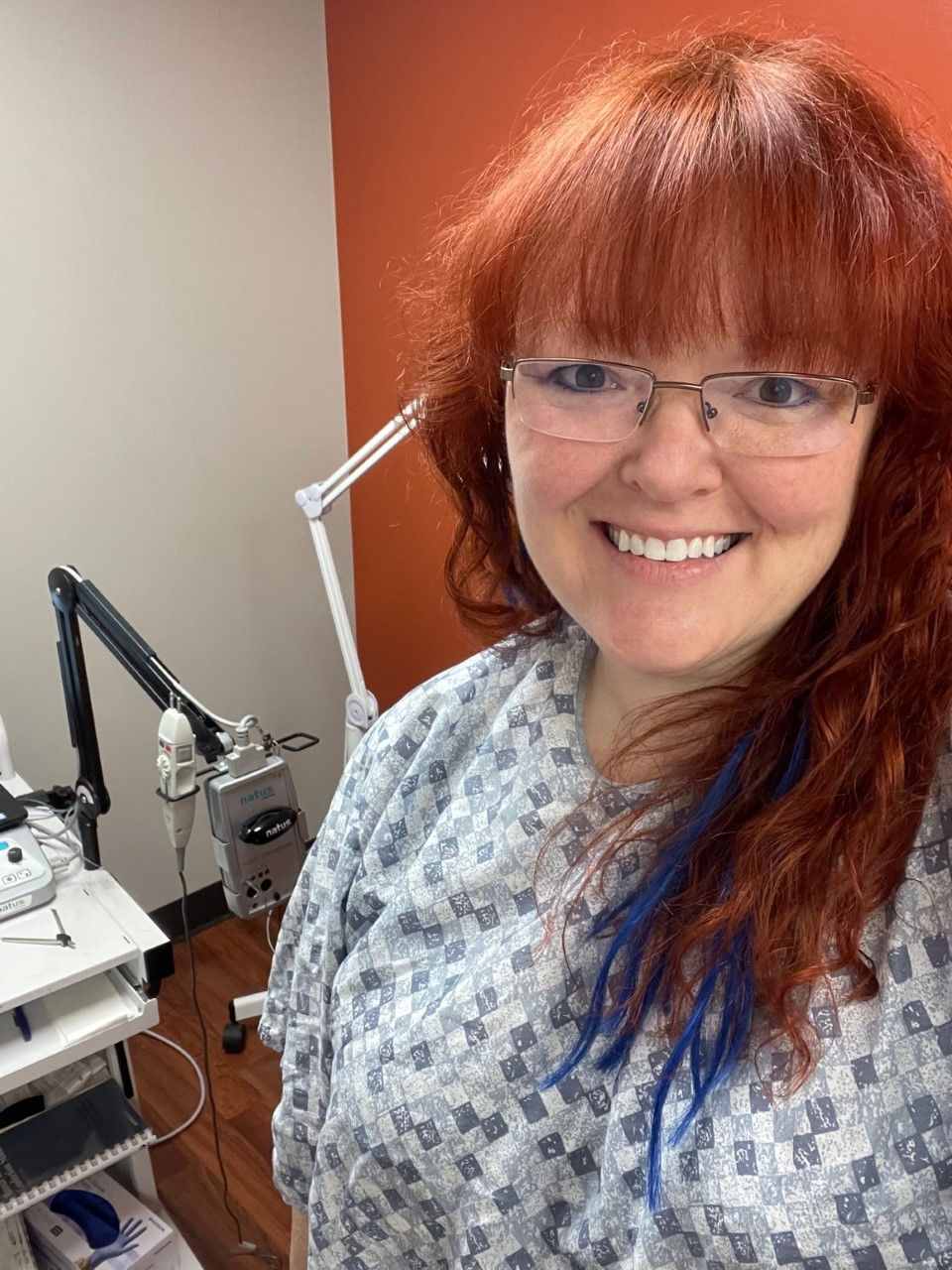 Holly at the doctor's office for an EMG