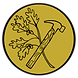 RUGGED OAK WORKSHOP logo, hammer and oak leaves