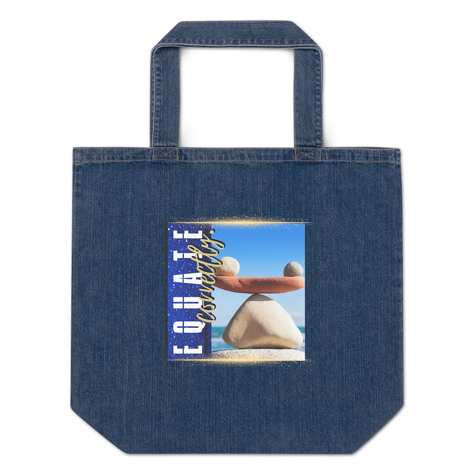 Organic denim tote bag