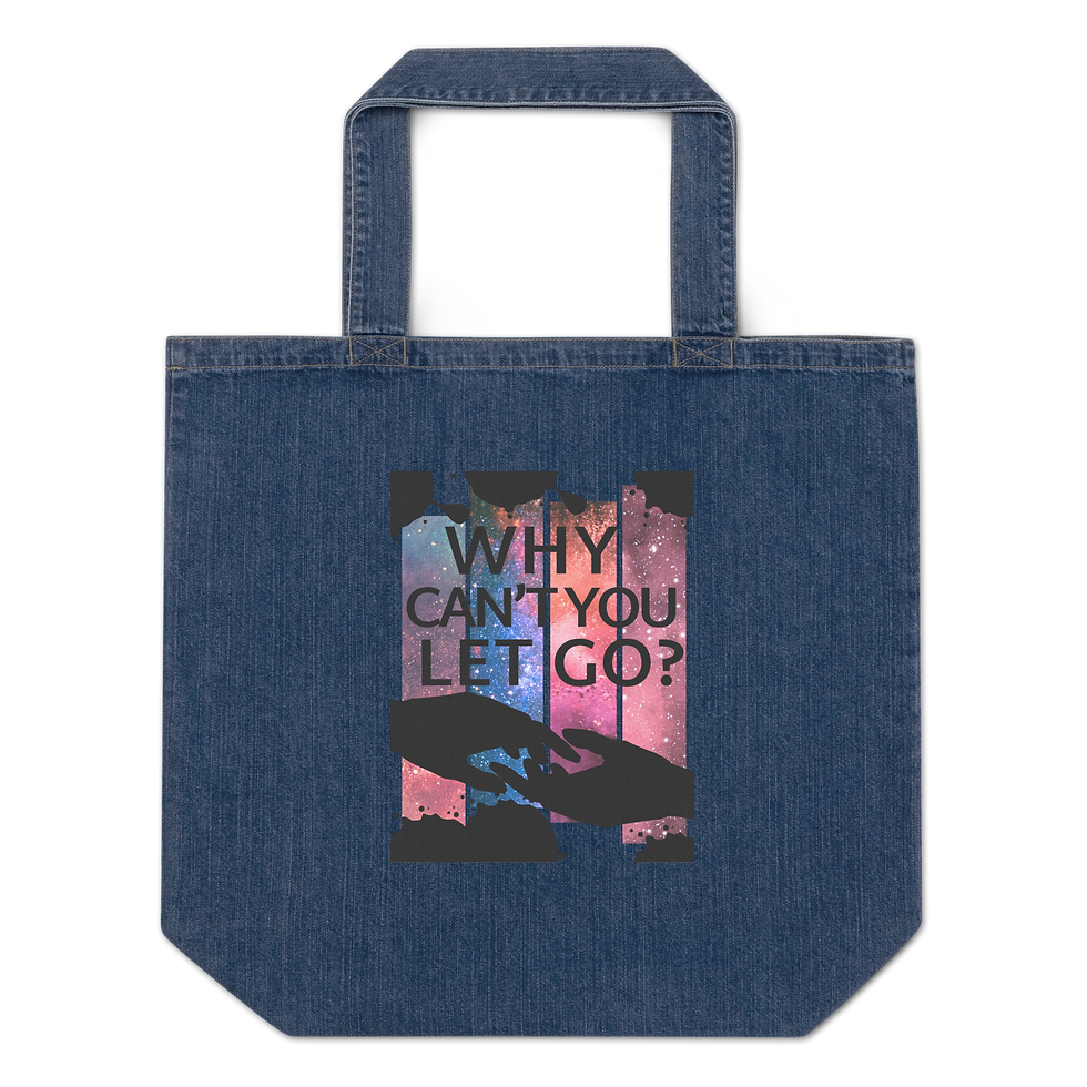 Organic denim tote bag