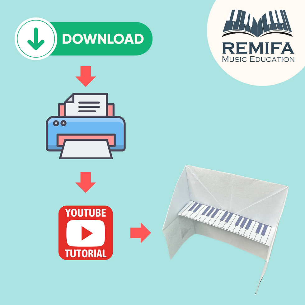 Thumbnail: Piano Origami and Tutorial - Printable with Keyboard Version