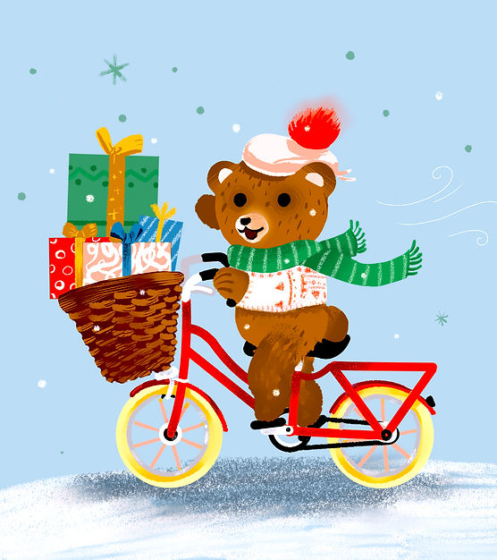 bear on a bike