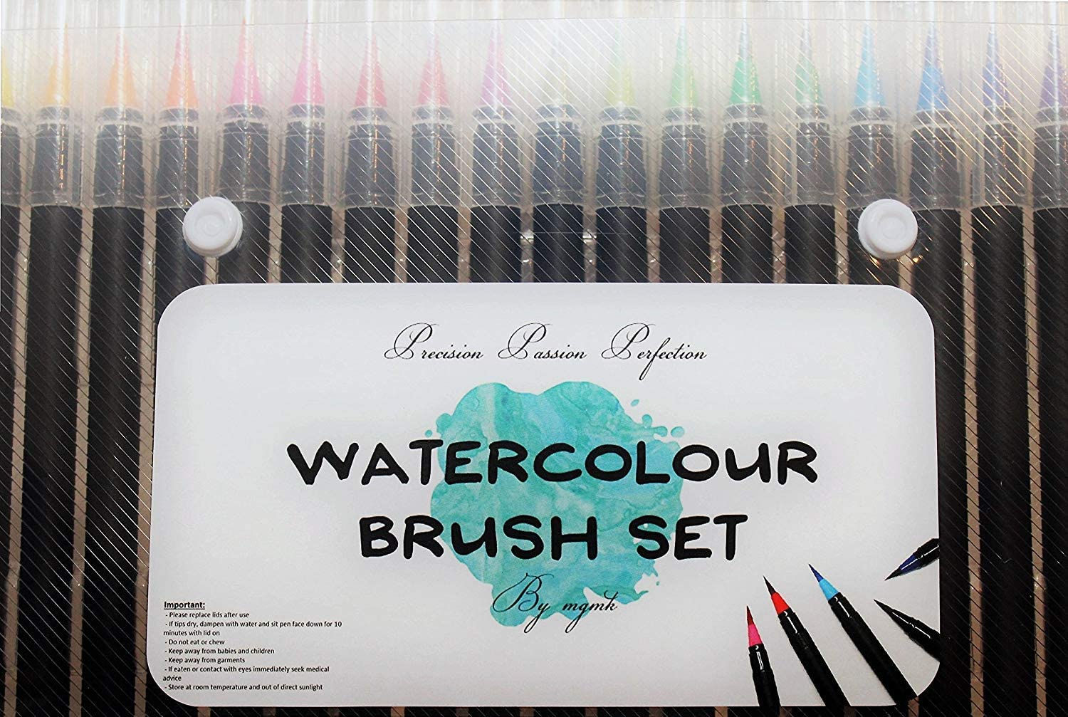 Watercolour Brush Pens Set by MGMK - 20 Colours