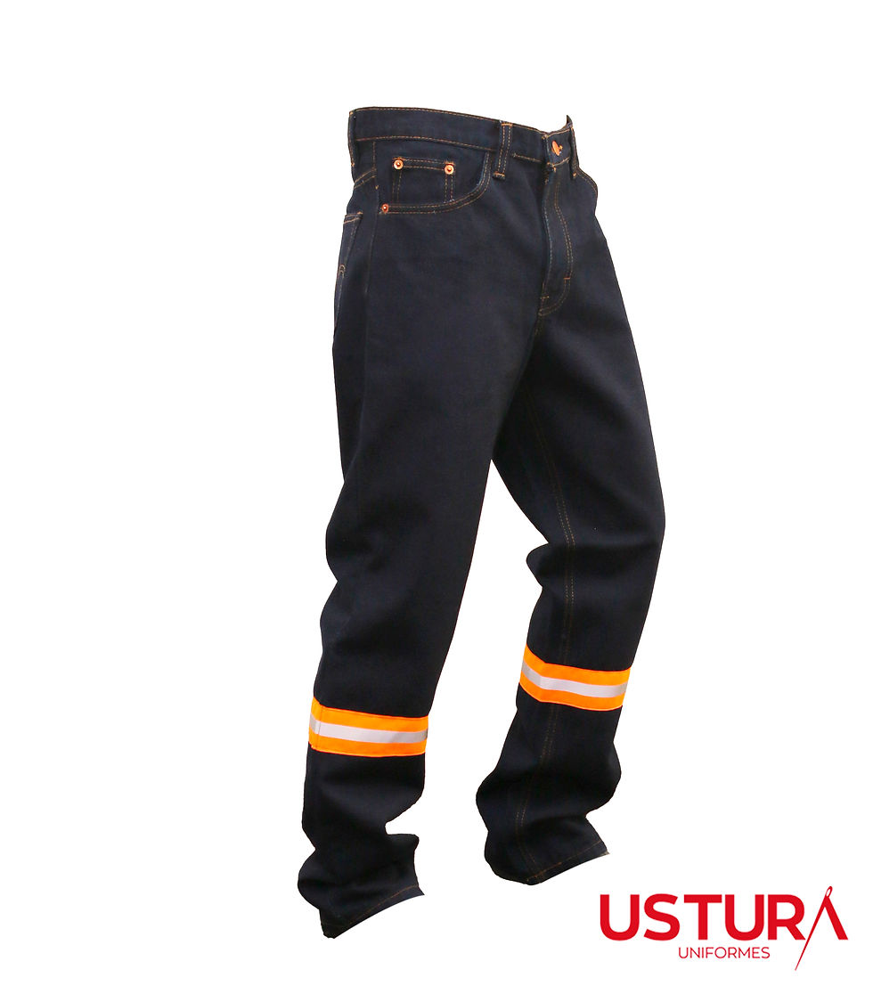PANTALON DE MEZCLILLA INDUSTRIAL REFLEJANTE 2"
