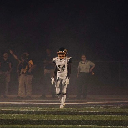 Football player in fog