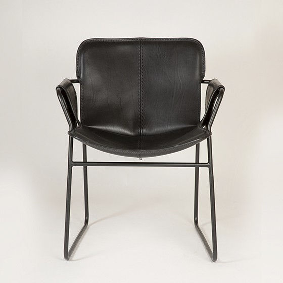 Orma structure acier thermolaqué noir cuir noir