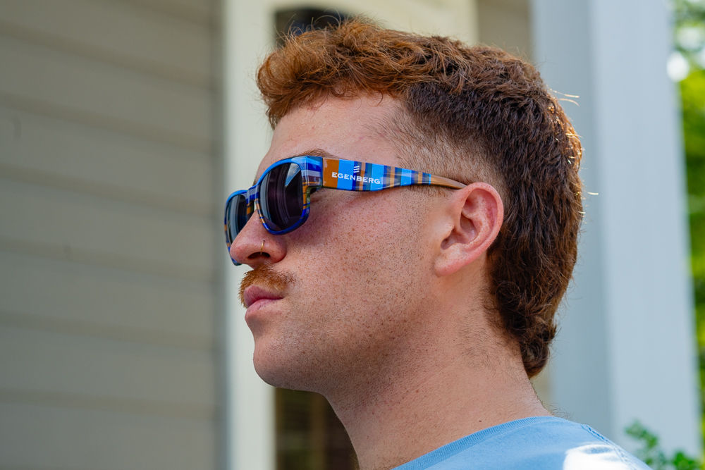 Egenberg Blue Striped Sunglasses