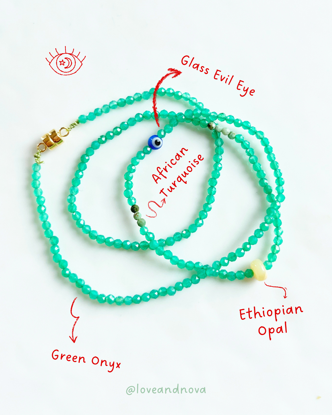 Silkie: Green Onyx & Opal