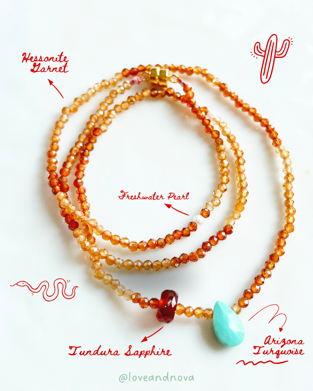 Silkie: Hessonite & Turquoise