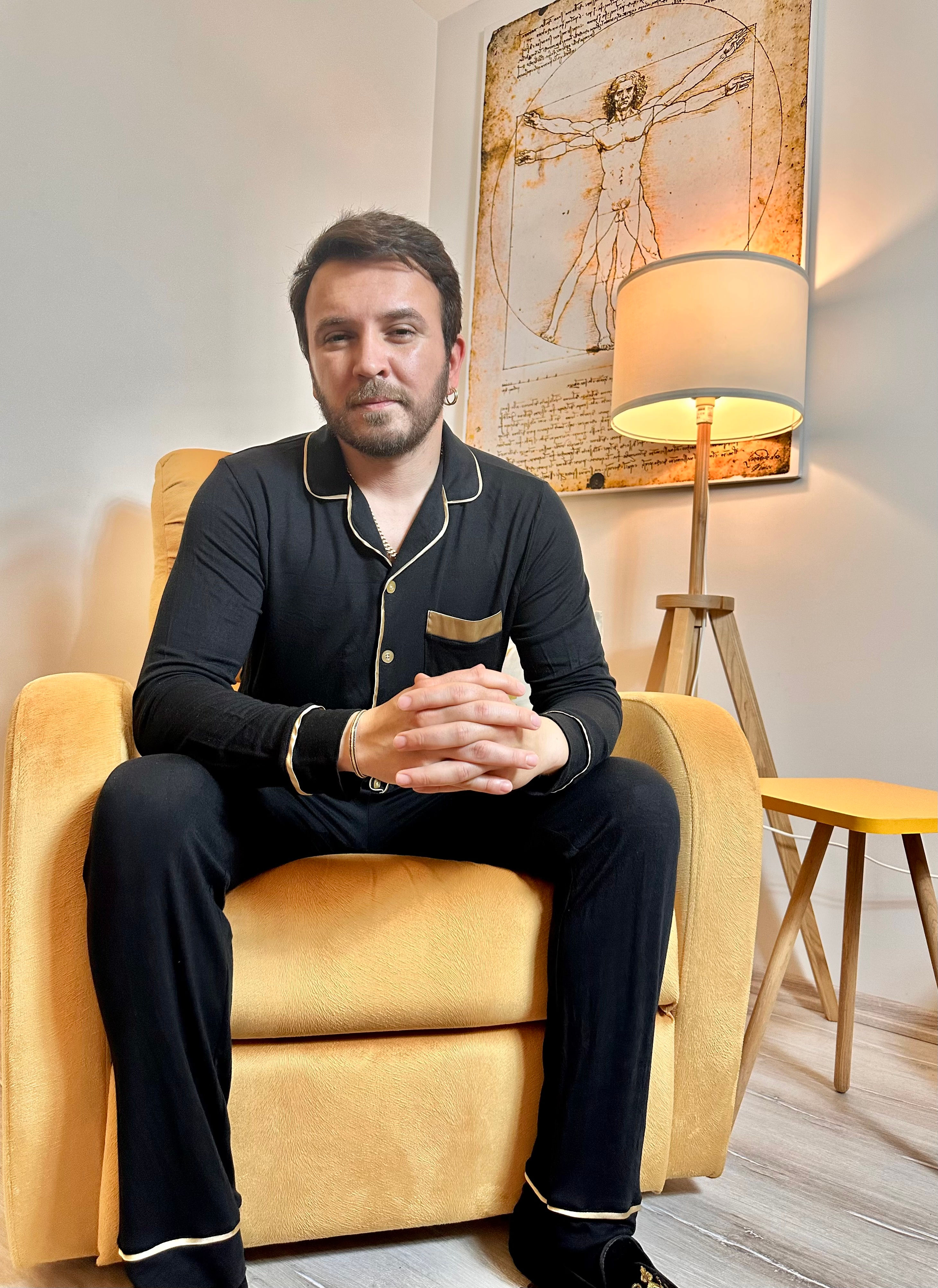 Erkek Siyah Mikro Modal Pijama Takımı