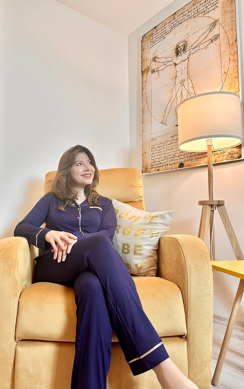 Thumbnail: Women's Navy Blue Micro Modal Pajama Set