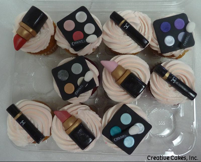 Mac Makeup Cupcake Toppers Bridal Shower Cake