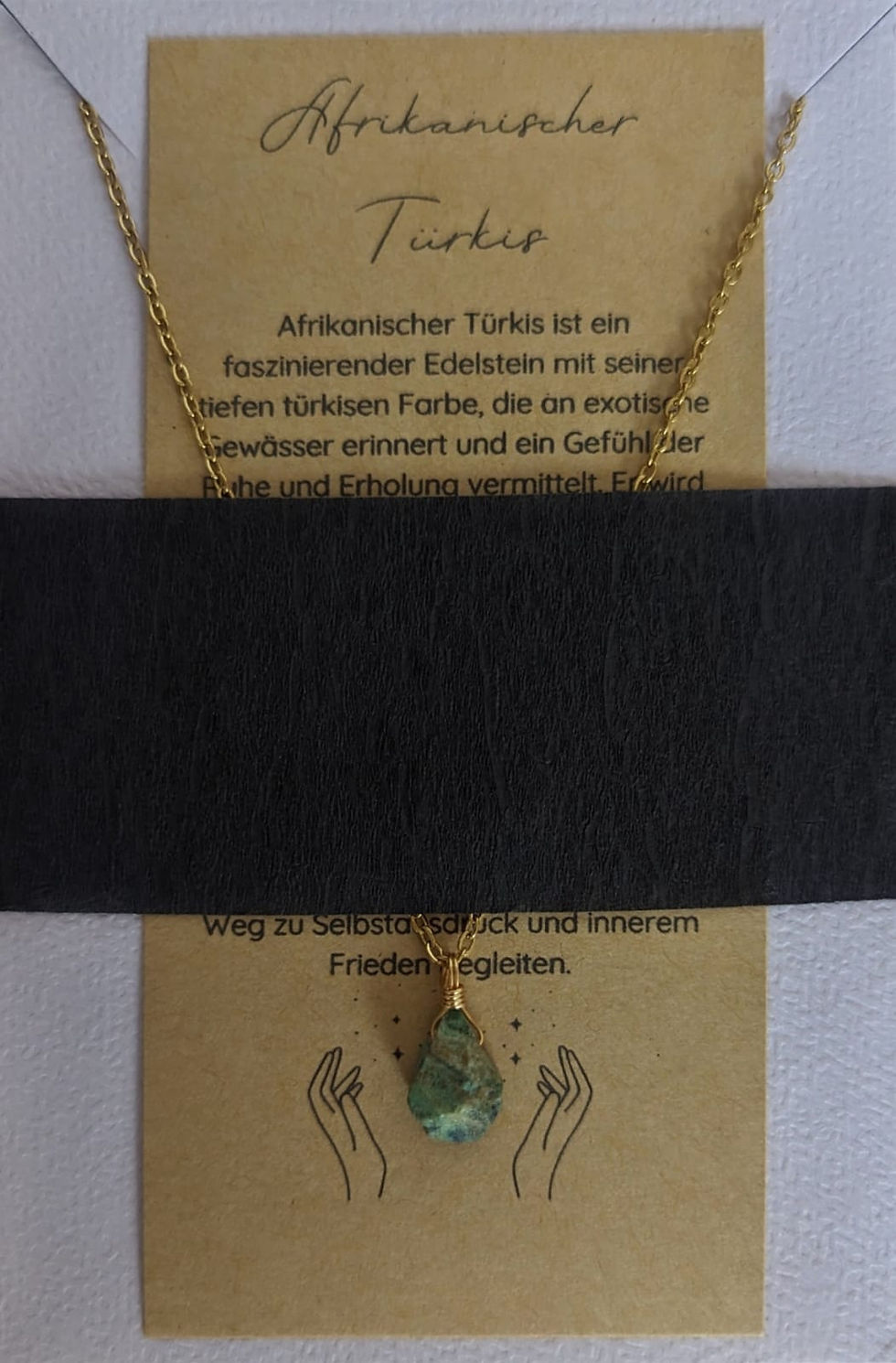 Miniaturbild: Roher afrikanischer Türkis an einer Edelstahlkette 