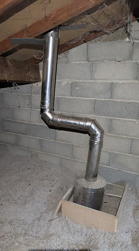 devoiement sur conduit de fumées avec des coudes à 90°