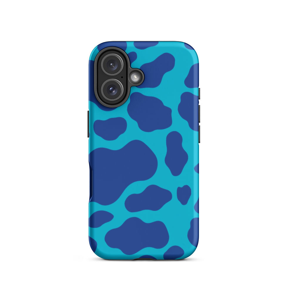 Thumbnail: Blue Cow Print iPhone Case