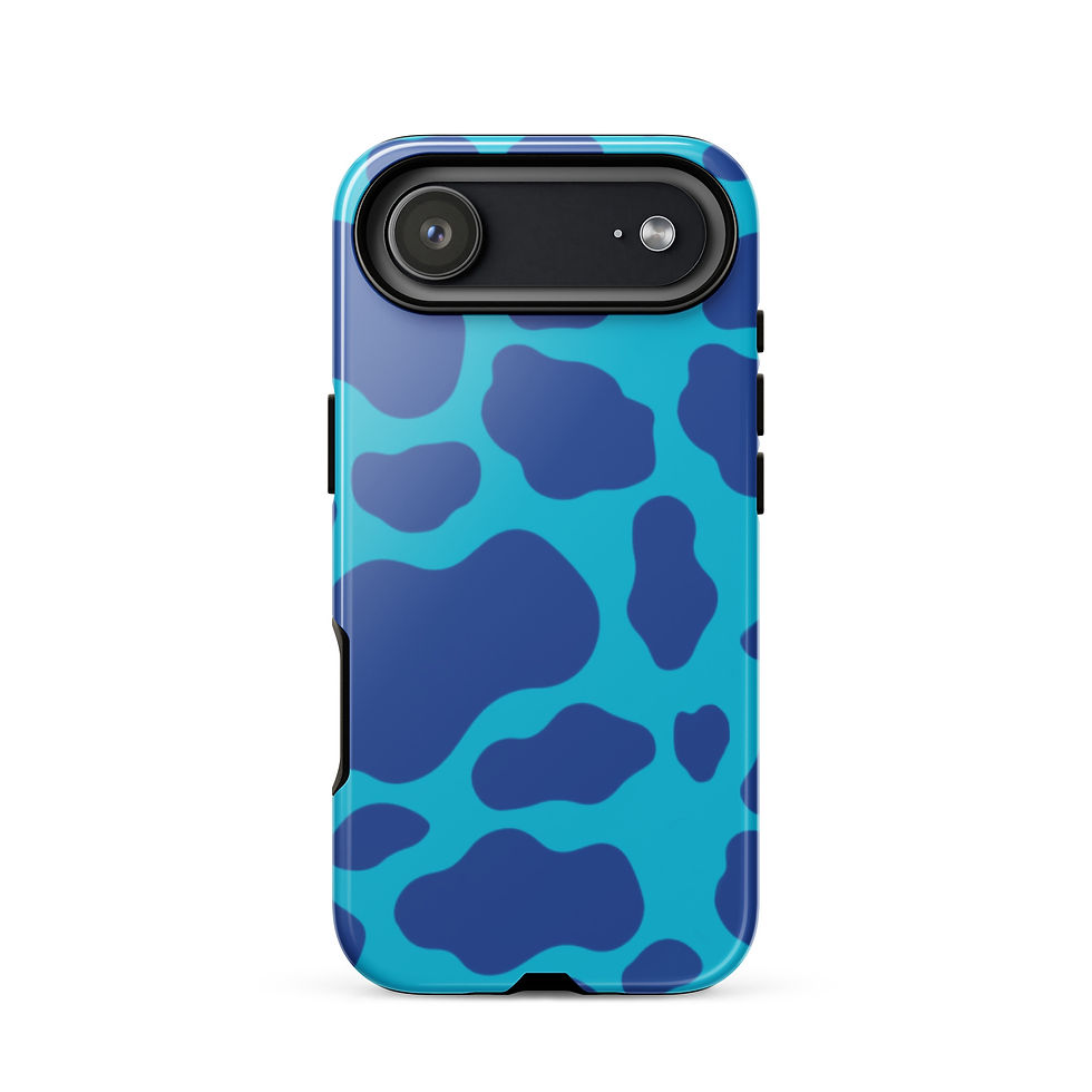 Thumbnail: Blue Cow Print iPhone Case