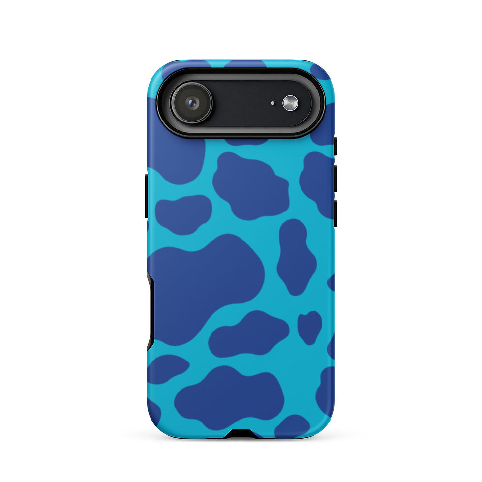 Thumbnail: Blue Cow Print iPhone Case