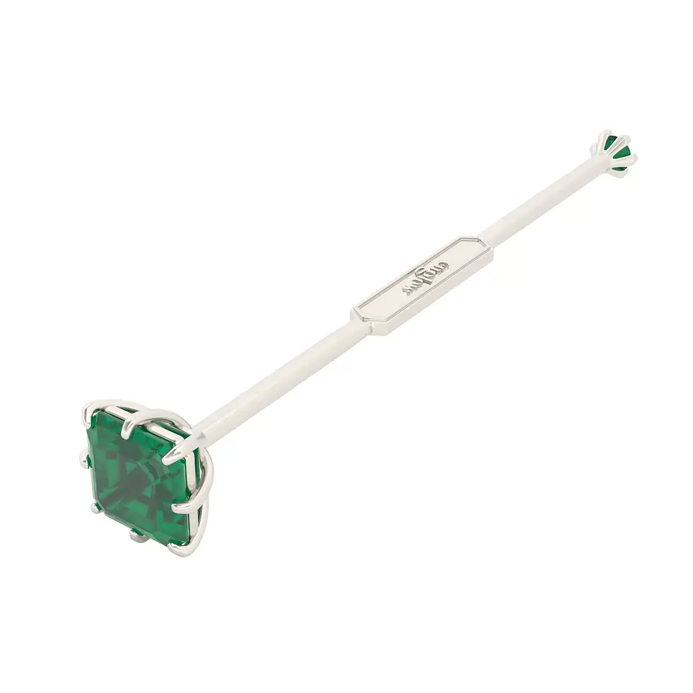 Thumbnail: Viski Saba - White Gold with Green Tourmaline