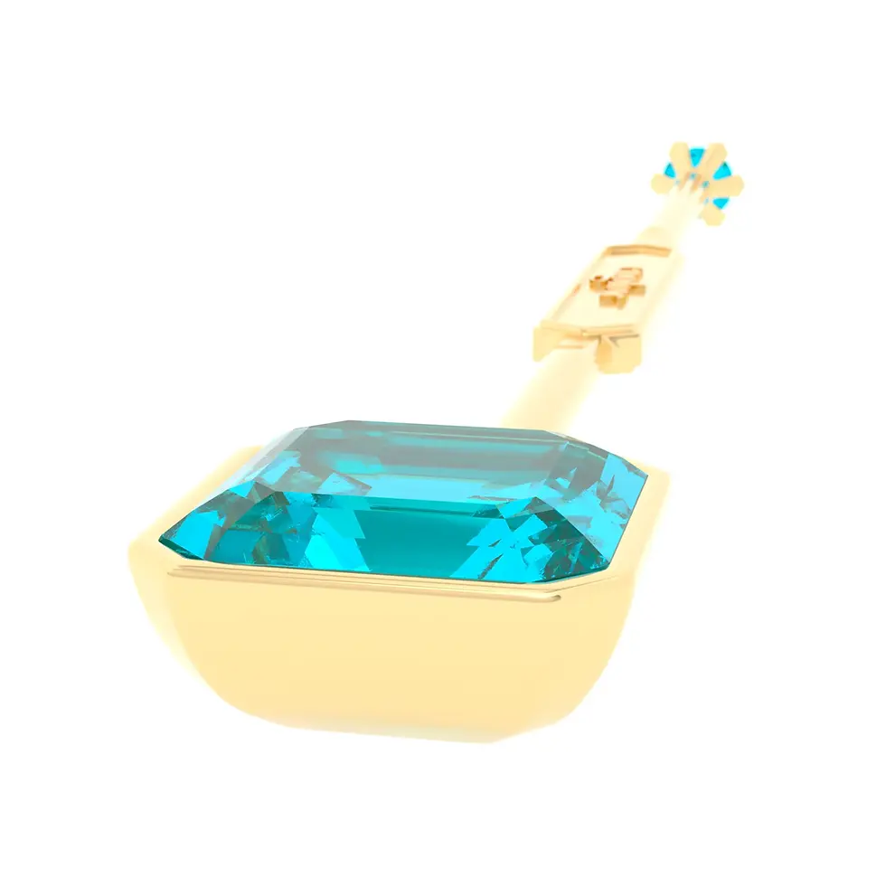Miniaturbild: Viski Sitta - Whiskey Stirrer Sitta with Sky Blue Topaz