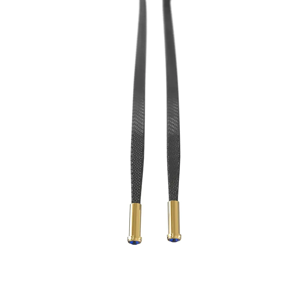 Thumbnail: HUPPU Hoodie Add-on cordends - Yellow Gold with Blue Sapphire