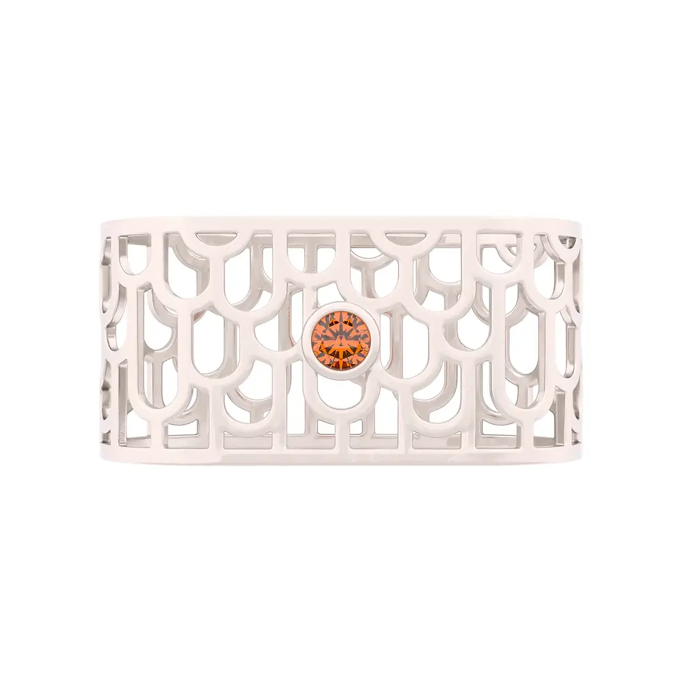 Thumbnail: Sands Art-Déco - White Gold with Spessartite Garnet