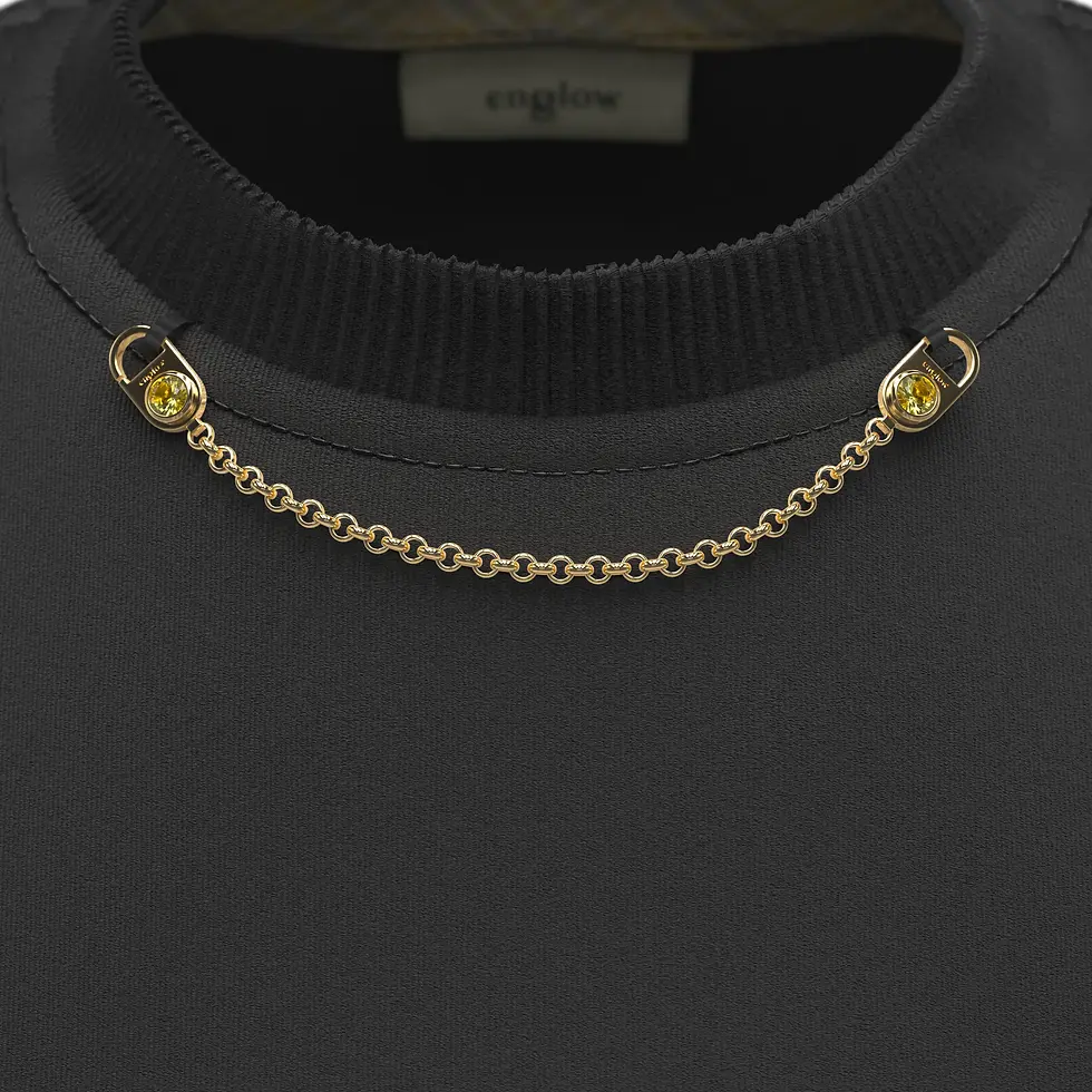 Thumbnail: CRYS LUZE Sweatshirt - black, Yellow Gold with Yellow Citrine