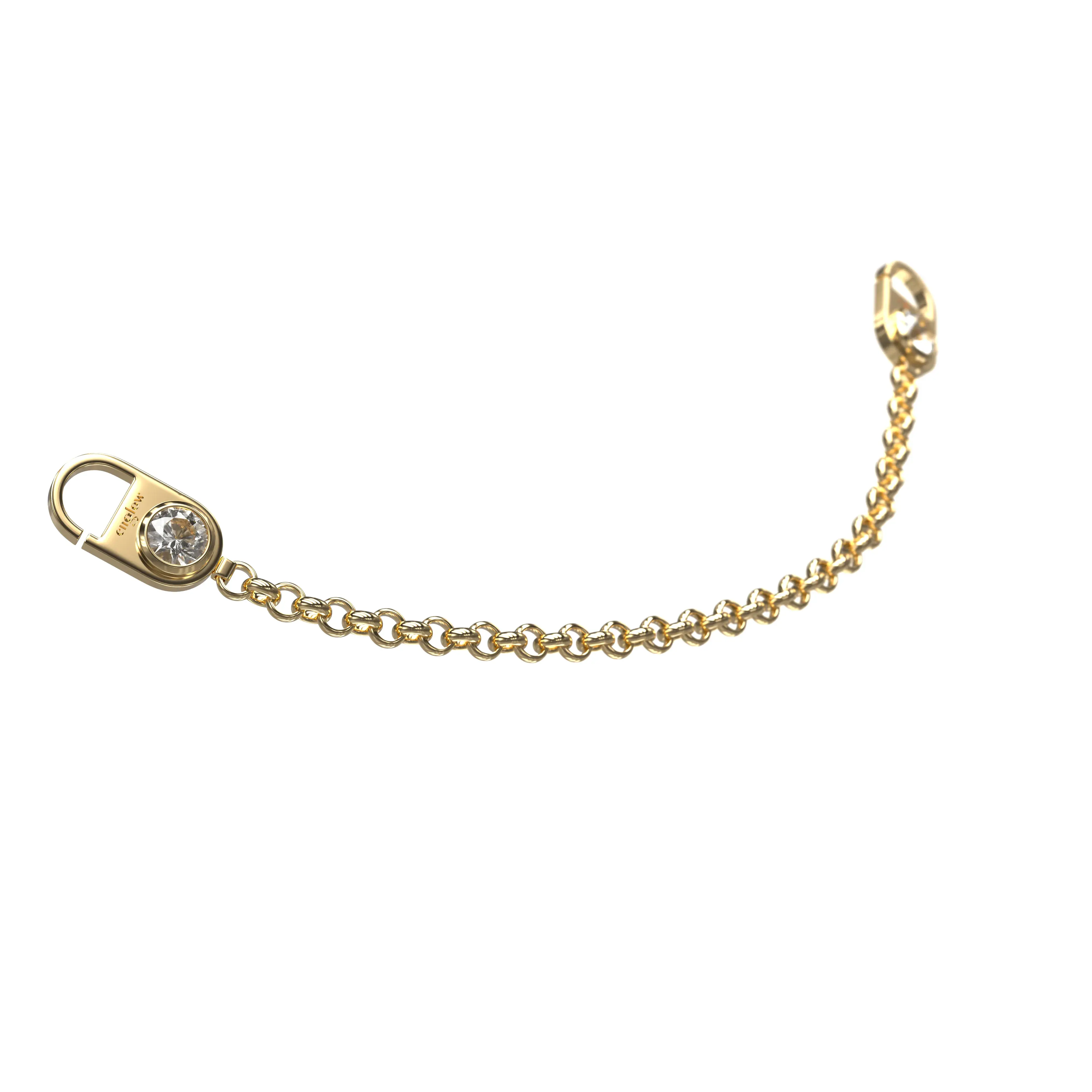 CRYS LUZE Add-on Necklace - Yellow Gold with White Sapphire